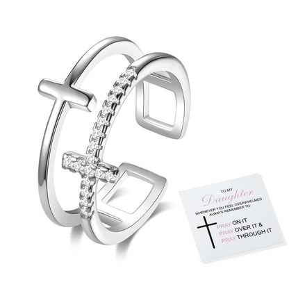 To My Daughter Fidget Ring for Anxiety Adjustable Stacking RING Fidget Rings for Anxiety for Women   Anxiety Relief Rainbow Fidget Ring Jewelry Gifts