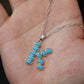 Western Turquoise Initial Necklace Letter Cowgirl Bohemian A-Z Hippie Boho Turquoise Stones Pendant Necklace for Women Girls Valentine's Day Gift