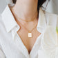 JSJOY Layered Gold Initial Necklaces for Women, Chunky 14K Gold Plated Paperclip Chain Necklace for Women Gold Coin Simple Letter Pendant Necklace Layering Necklaces Layered Necklace for Women Gold Jewelry