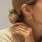 JSJOY Twisted Hoop Earrings for Women 14K Gold Plated Twisted Square Hoop Earrings Simple Big Chunky Hoop Earrings Minimalist Geometry Earrings Jewelry Gifts