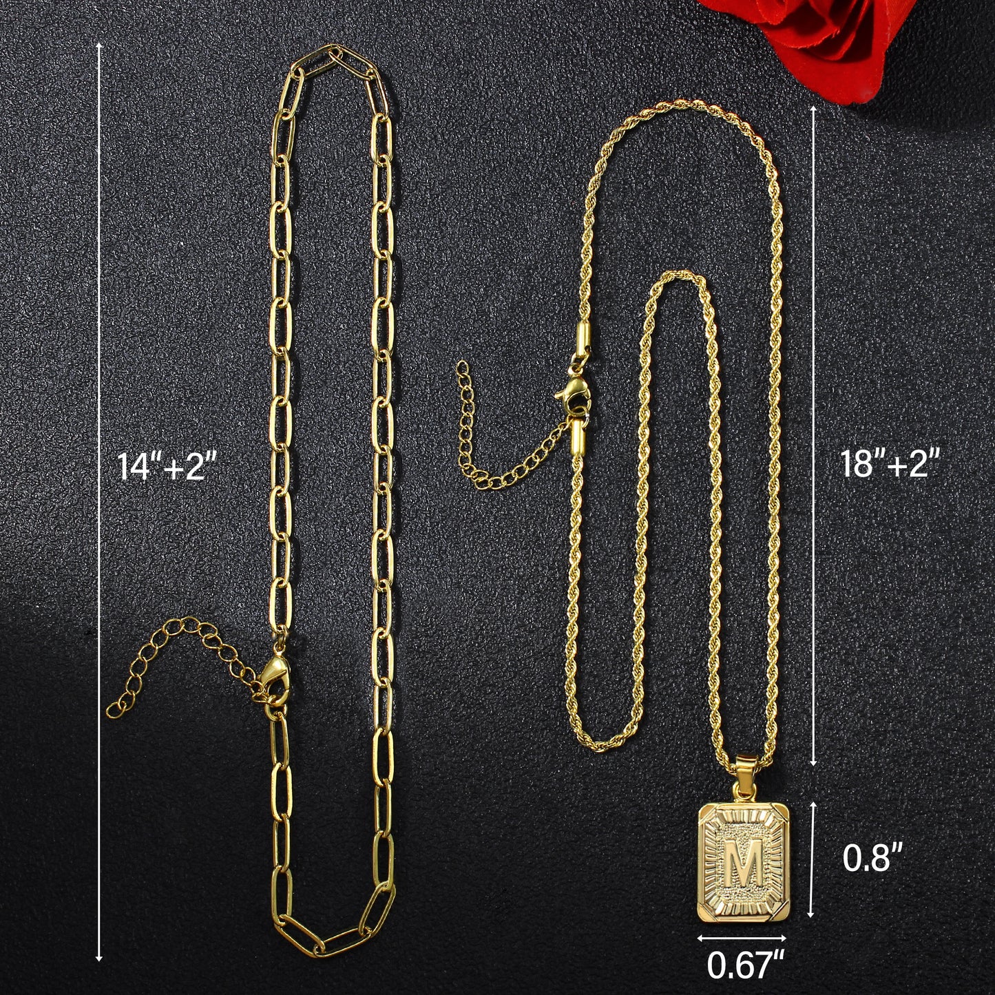 JSJOY Gold Initial layered Necklaces for Women Gold Letter Necklaces 26 Capital A-Z Letter Pendant Necklaces Holiday Birthday Gift