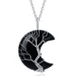 Healing Amethyst Crystal Necklace   Crescent Moon Natural Stone Pendant Necklaces   Tree of Life Wire Wrapped  Hippie Spiritual Reiki Gemstone Quartz Jewelry for Women Gift