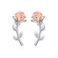 JSJOY Ear Crawler Climber Earrings Sterling Silver Rose Flower Crescent Moon Stud Earrings for Women Girls Jewelry Gifts