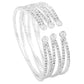 JSJOY MultiLayer Crystal Rhinestone Cuff Bracelet For Women Girls Silver Strand Layered Bridal Bracelet Jewelry for Prom Party Wedding Dating