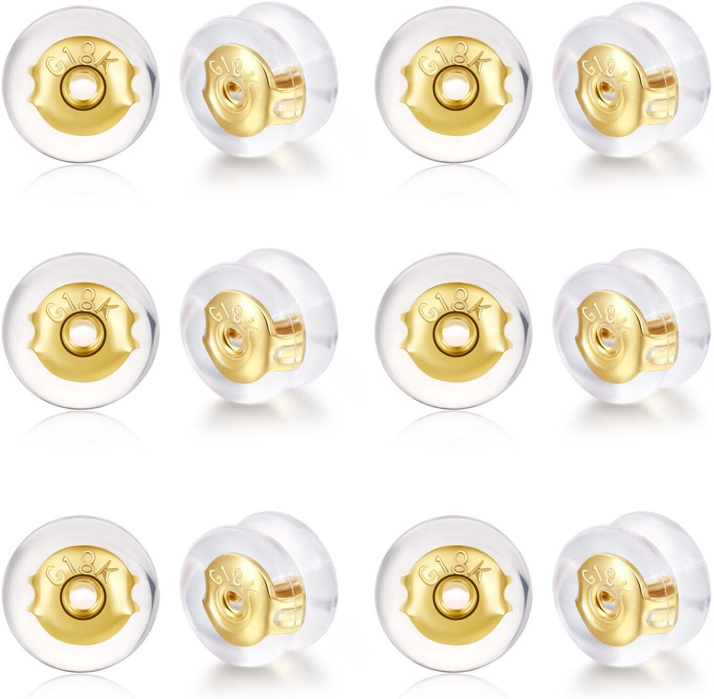 Butterfly Earring Backs, 925 Stering Silver Earring Backs Gold Plated  Earring Backs Replacements Hypoallergenic Secure Earring Backs for Studs  Posts (8 Pair) 