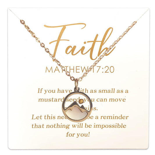 Mustard Seed Necklace for Women Christian GiftsMove Mountains Shell Necklaces Mothers Valentines Day Gifts Christian Faith Jewelry for Women