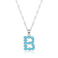 Western Turquoise Initial Necklace Letter Cowgirl Bohemian A-Z Hippie Boho Turquoise Stones Pendant Necklace for Women Girls Valentine's Day Gift