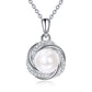 Freshwater Pearl Necklace Sterling Silver Pearl Necklace Zircon Pearl Pendant Necklace Pearl And Zircon Necklace Bridal Jewelry Gifts for Women Wife Girlfriend