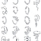 JSJOY 18 Pcs Gold Ear Cuffs for Women Non Piercing Adjustable Ear Cuff Earrings Clip On Cartilage Helix Wrap Ear Jewelry Set