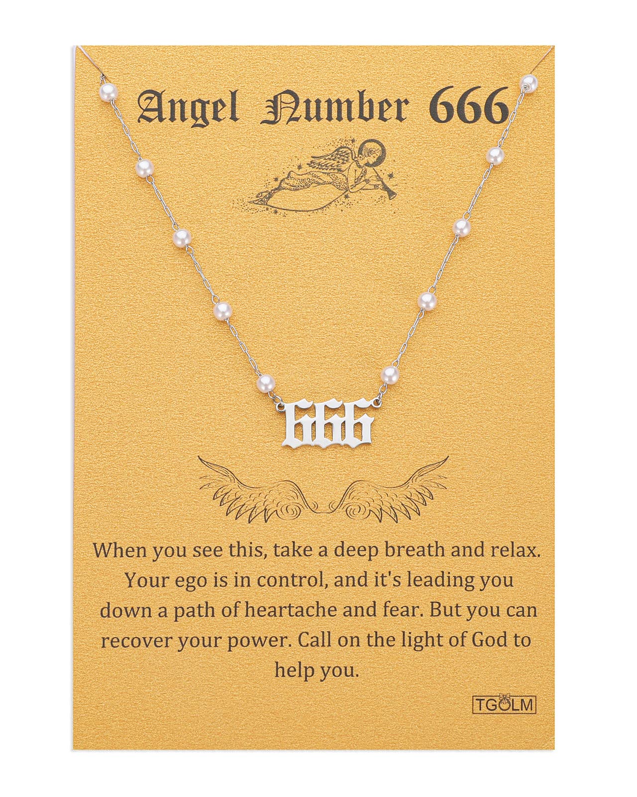 Angel Number Necklace Digital necklace 18k Gold Plated Stainless Steel Faux Pearl Choker Chain Gift for Women Girl