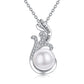 Freshwater Pearl Necklace Sterling Silver Pearl Necklace Zircon Pearl Pendant Necklace Pearl And Zircon Necklace Bridal Jewelry Gifts for Women Wife Girlfriend