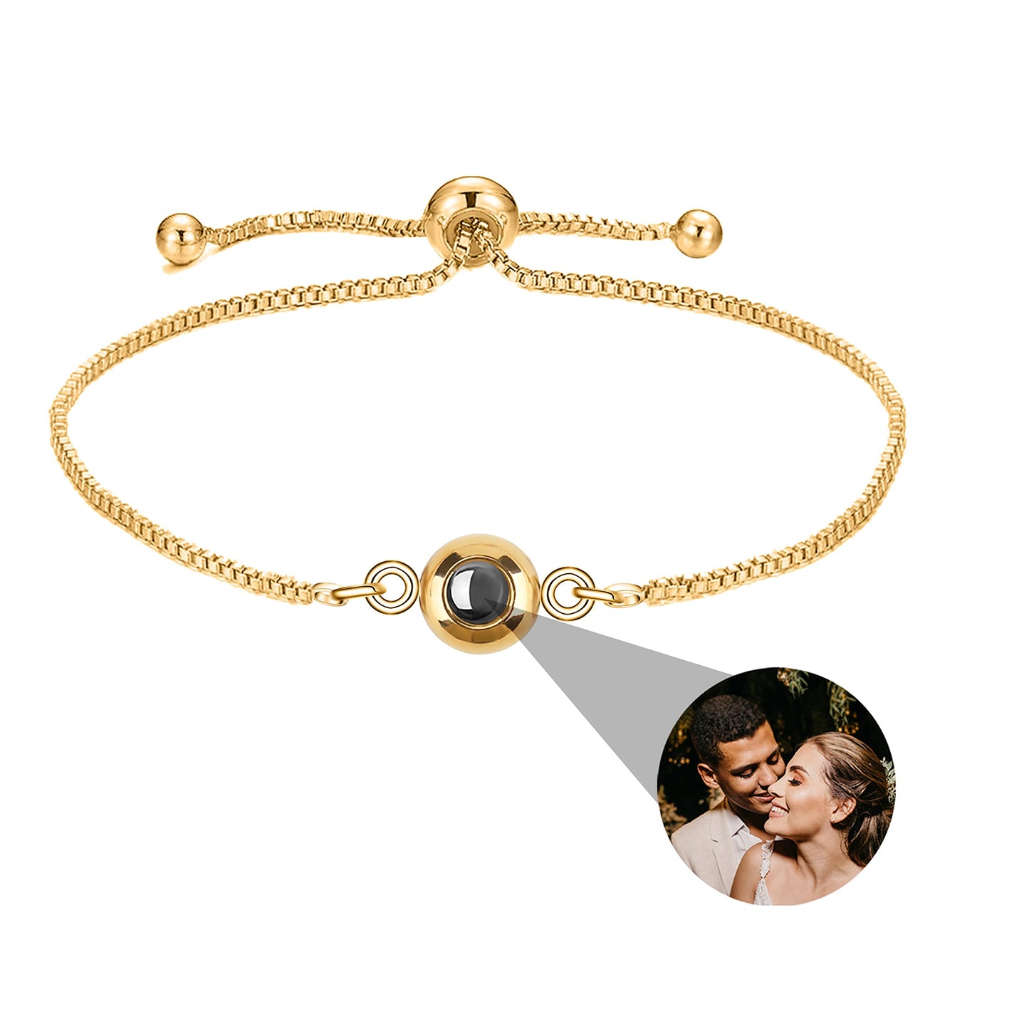 Custom Photo Bracelet Personalized Photo Projection Bracelet Circle Photo Bracelets with Picture Inside for Women Men Couple Best Friend gife