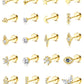 JSJOY 20Pcs Stainless Steel Stud Earrings for Women Men 20G Tiny Cartilage Stud Earrings Small Snake Star Moon Ball Butterfly Heart Eye Flower Screwback Flat Back Stud Earrings Piercing Jewelry Set