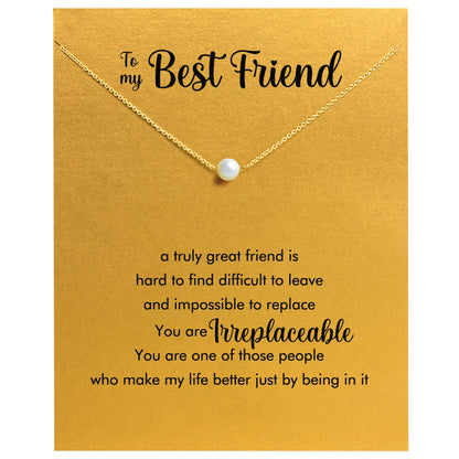 JSJOY  Sister Gifts from Sisters Sister Necklaces Best Friend Necklace for Women Girls Christmas, Birthday Graduation Gifts with Gifts Card