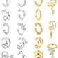 JSJOY 18 Pcs Gold Ear Cuffs for Women Non Piercing Adjustable Ear Cuff Earrings Clip On Cartilage Helix Wrap Ear Jewelry Set