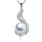 Freshwater Pearl Necklace Sterling Silver Pearl Necklace Zircon Pearl Pendant Necklace Pearl And Zircon Necklace Bridal Jewelry Gifts for Women Wife Girlfriend