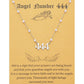 Angel Number Necklace Digital necklace 18k Gold Plated Stainless Steel Faux Pearl Choker Chain Gift for Women Girl