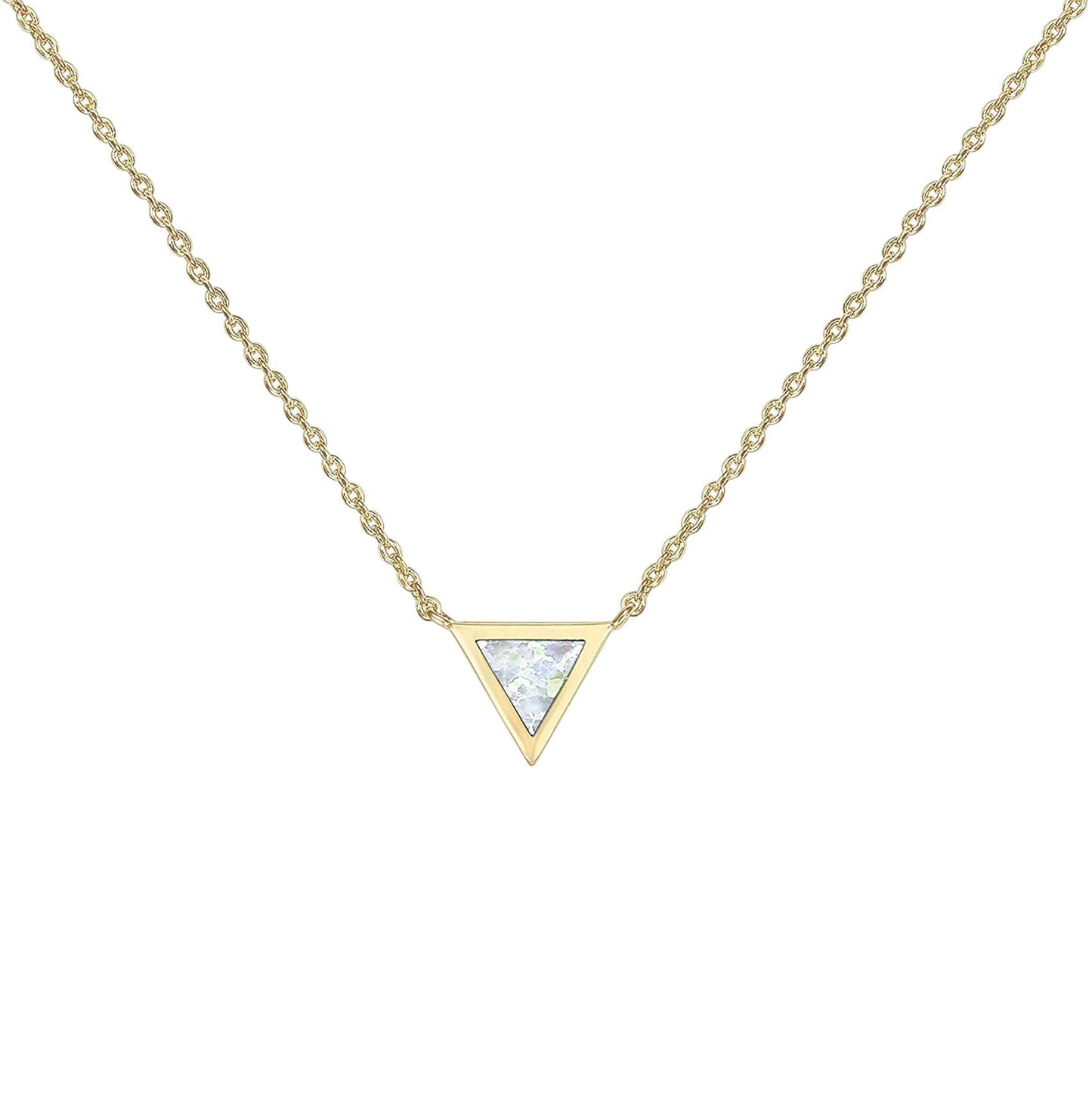 JSJOY 14K Gold Plated Created White Opal Necklace Opal Necklaces for Women