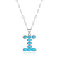 Western Turquoise Initial Necklace Letter Cowgirl Bohemian A-Z Hippie Boho Turquoise Stones Pendant Necklace for Women Girls Valentine's Day Gift