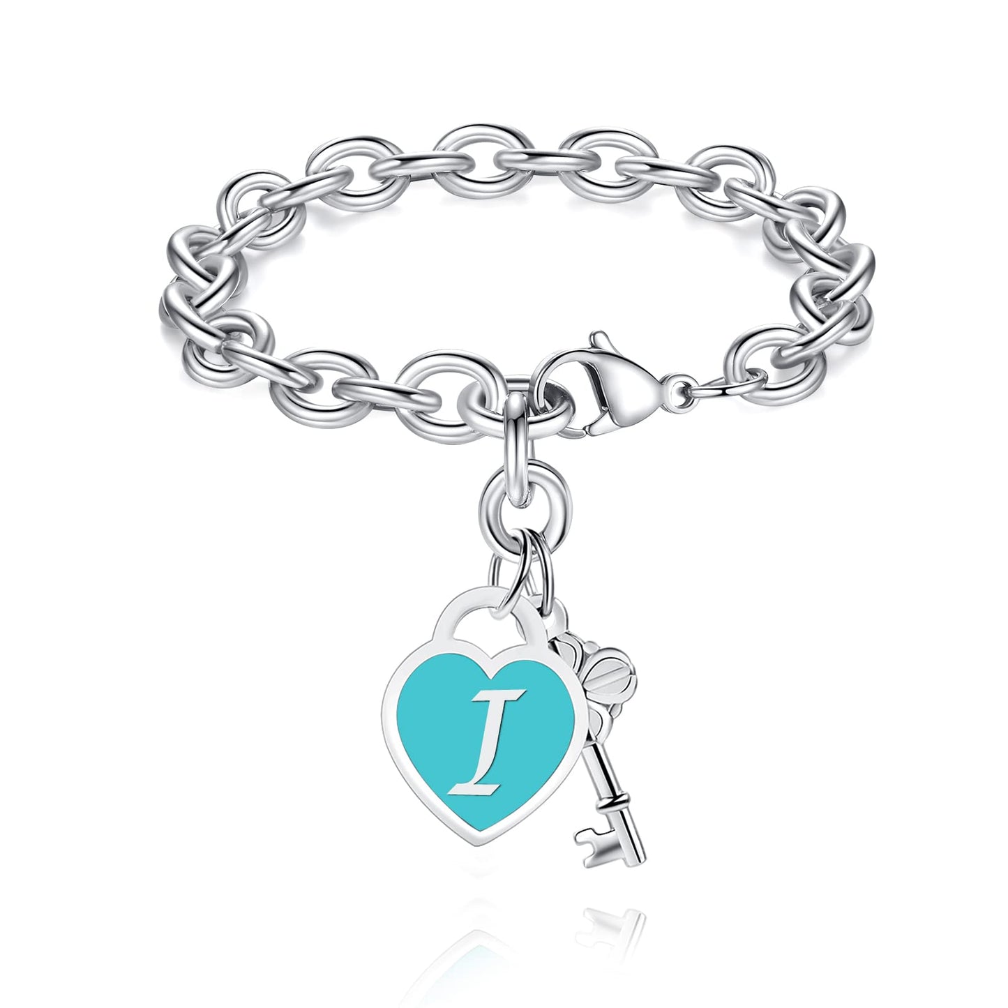 26 Letters Heart Bracelet Initial Charm Bracelets for Teen Girls Women - Stainless Steel Jewelry  Birthday Valentines day Christmas Gifts for Teenage Girls Women