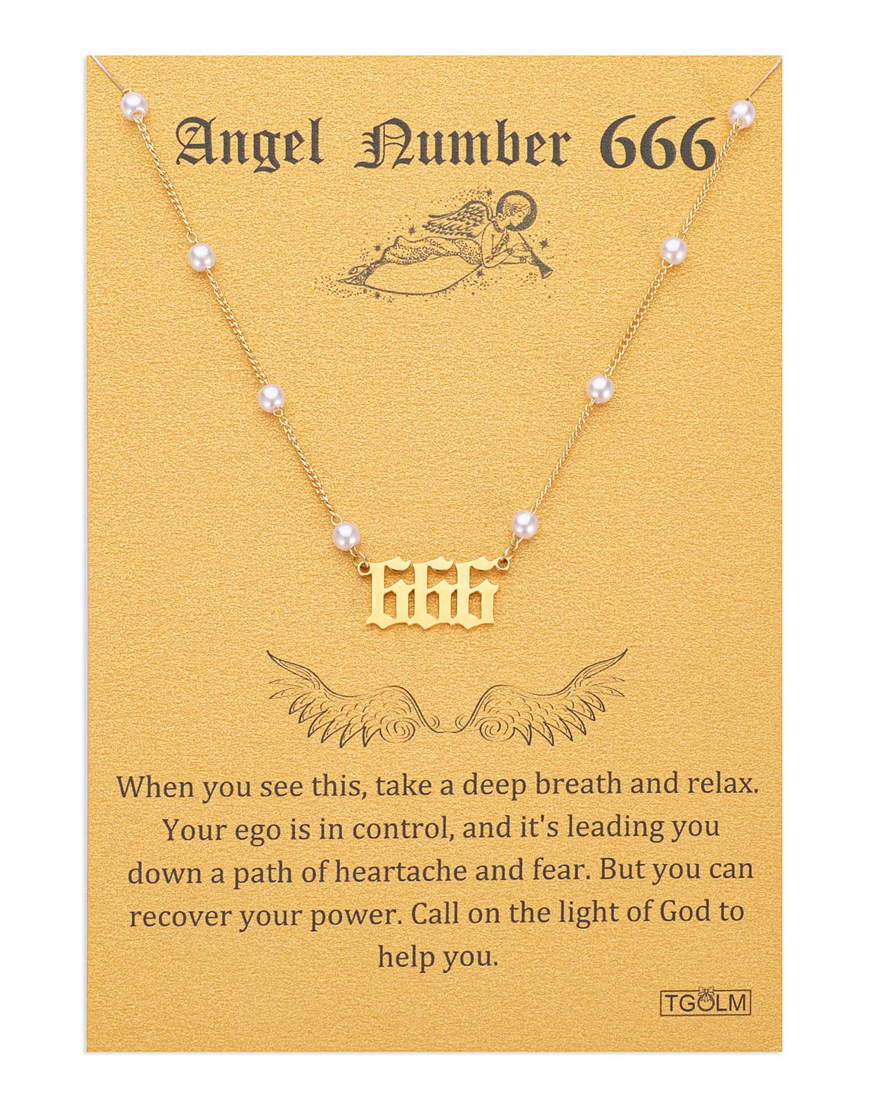 Angel Number Necklace Digital necklace 18k Gold Plated Stainless Steel Faux Pearl Choker Chain Gift for Women Girl