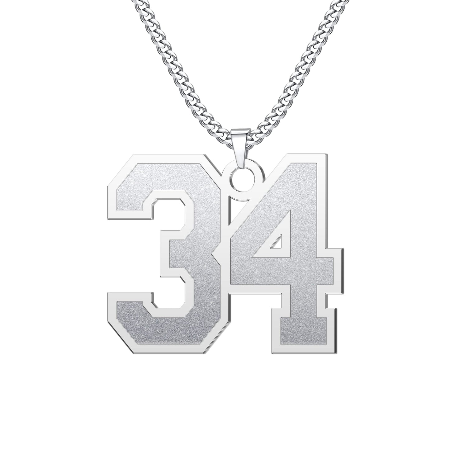 JSJOY Number Necklaces for Athletes 00-99 Jersey Number Chain Personalized Custom with Name Sports Soccer Football Basketball Baseball for Men Girls