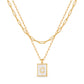 JSJOY Layered Gold Initial Necklaces for Women, Chunky 14K Gold Plated Paperclip Chain Necklace for Women Gold Coin Simple Letter Pendant Necklace Layering Necklaces Layered Necklace for Women Gold Jewelry