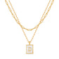 JSJOY Layered Gold Initial Necklaces for Women, Chunky 14K Gold Plated Paperclip Chain Necklace for Women Gold Coin Simple Letter Pendant Necklace Layering Necklaces Layered Necklace for Women Gold Jewelry