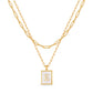 JSJOY Layered Gold Initial Necklaces for Women, Chunky 14K Gold Plated Paperclip Chain Necklace for Women Gold Coin Simple Letter Pendant Necklace Layering Necklaces Layered Necklace for Women Gold Jewelry
