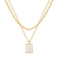 JSJOY Layered Gold Initial Necklaces for Women, Chunky 14K Gold Plated Paperclip Chain Necklace for Women Gold Coin Simple Letter Pendant Necklace Layering Necklaces Layered Necklace for Women Gold Jewelry