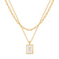 JSJOY Layered Gold Initial Necklaces for Women, Chunky 14K Gold Plated Paperclip Chain Necklace for Women Gold Coin Simple Letter Pendant Necklace Layering Necklaces Layered Necklace for Women Gold Jewelry