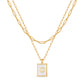 JSJOY Layered Gold Initial Necklaces for Women, Chunky 14K Gold Plated Paperclip Chain Necklace for Women Gold Coin Simple Letter Pendant Necklace Layering Necklaces Layered Necklace for Women Gold Jewelry