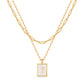 JSJOY Layered Gold Initial Necklaces for Women, Chunky 14K Gold Plated Paperclip Chain Necklace for Women Gold Coin Simple Letter Pendant Necklace Layering Necklaces Layered Necklace for Women Gold Jewelry