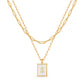 JSJOY Layered Gold Initial Necklaces for Women, Chunky 14K Gold Plated Paperclip Chain Necklace for Women Gold Coin Simple Letter Pendant Necklace Layering Necklaces Layered Necklace for Women Gold Jewelry