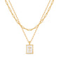 JSJOY Layered Gold Initial Necklaces for Women, Chunky 14K Gold Plated Paperclip Chain Necklace for Women Gold Coin Simple Letter Pendant Necklace Layering Necklaces Layered Necklace for Women Gold Jewelry