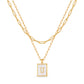 JSJOY Layered Gold Initial Necklaces for Women, Chunky 14K Gold Plated Paperclip Chain Necklace for Women Gold Coin Simple Letter Pendant Necklace Layering Necklaces Layered Necklace for Women Gold Jewelry