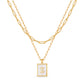 JSJOY Layered Gold Initial Necklaces for Women, Chunky 14K Gold Plated Paperclip Chain Necklace for Women Gold Coin Simple Letter Pendant Necklace Layering Necklaces Layered Necklace for Women Gold Jewelry