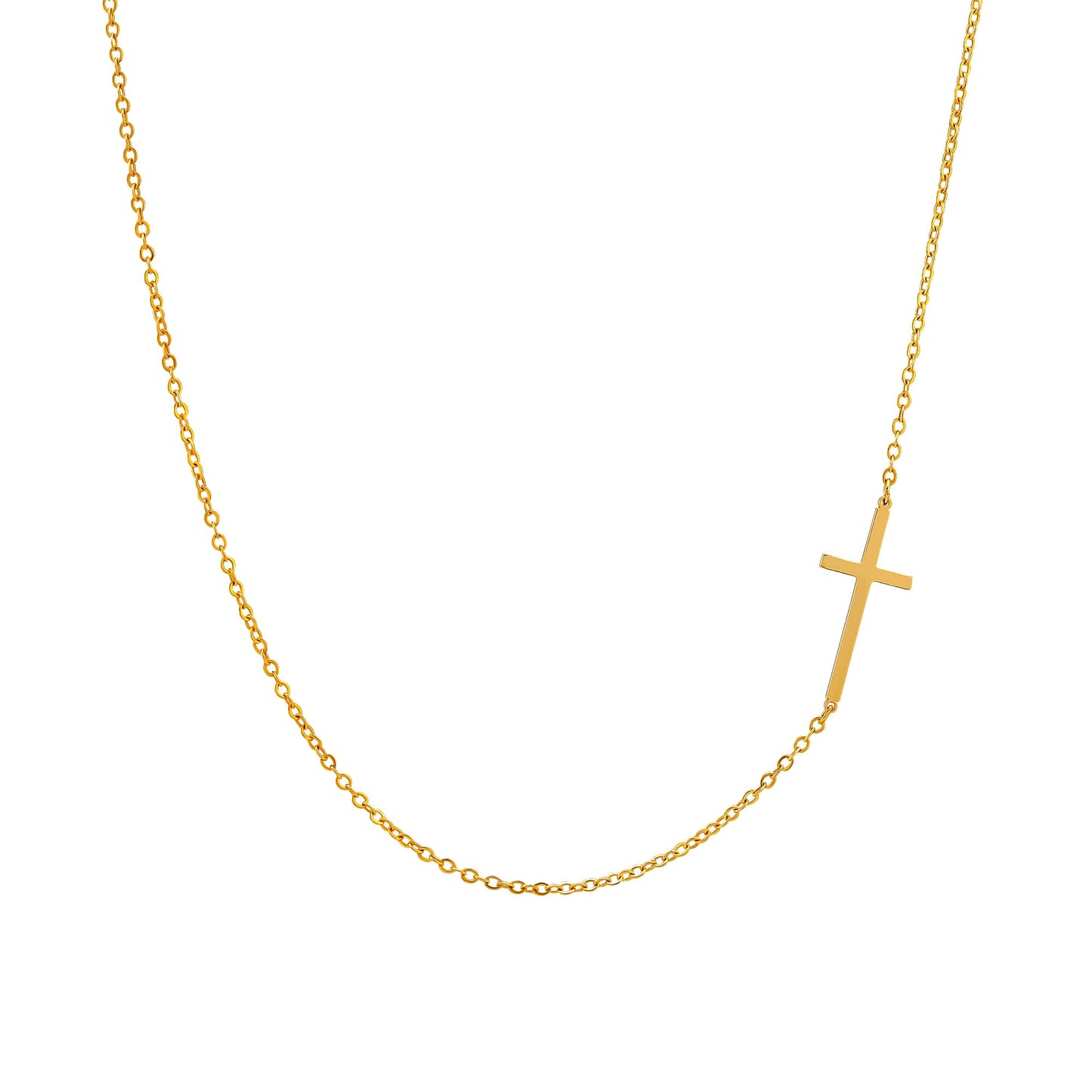 JSJOY Cross Necklace for Women, 14K Gold Plated/Sterling silver Chain Necklace Dainty Layered Gold Cross Pendant Necklace Simple Cute Necklaces for Women Gold Jewelry for Women