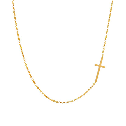 JSJOY Cross Necklace for Women, 14K Gold Plated/Sterling silver Chain Necklace Dainty Layered Gold Cross Pendant Necklace Simple Cute Necklaces for Women Gold Jewelry for Women