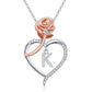 JSJOY Rose Heart Initial Necklaces Gifts for Women Teen Rose Love Heart Letter Pendant Necklace Jewelry Mothers Day Valentines Anniversary Birthday Gifts for Her Women Wife Girlfriend