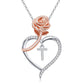 JSJOY Rose Heart Initial Necklaces Gifts for Women Teen Rose Love Heart Letter Pendant Necklace Jewelry Mothers Day Valentines Anniversary Birthday Gifts for Her Women Wife Girlfriend