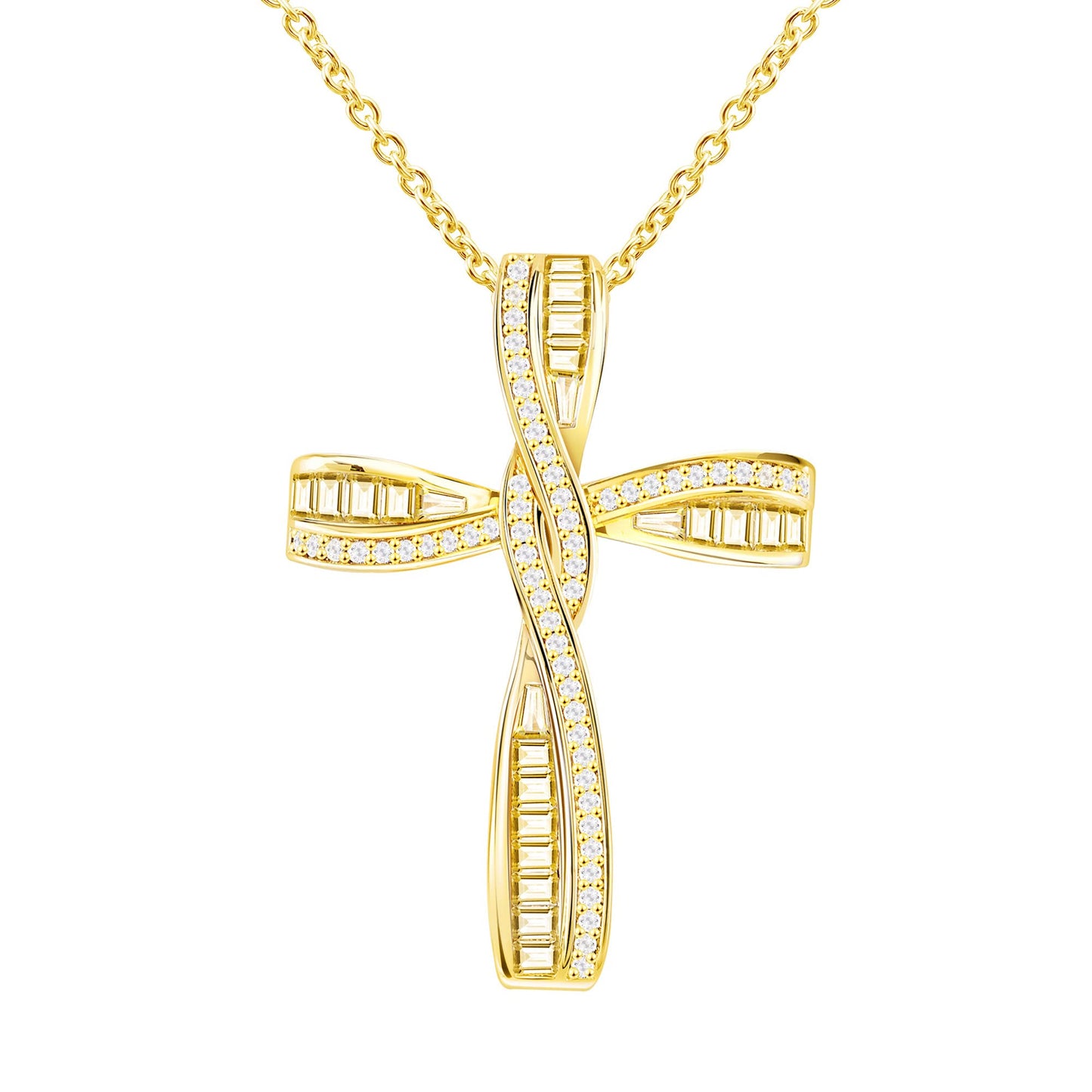 18k Gold Plated Women Cross Necklace for   Trendy Gold Cross Pendant Chain for Girls Crucifix Necklace for Women Religious Gifts  Christian Faith Necklace Jewelry
