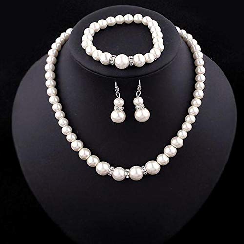 Pearl Necklace Set 2022 Natural Freshwater Pearl Includes Stunning Bracelet and Earrings Jewelry Gift for Women