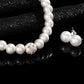 JSJOY Wedding Pearl Necklace Set Silver Bridal Crystal Necklaces Earrings Bracelet Sets Rhinestone Brides Necklace Chain Jewelry Sets for Women and Girls