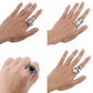 JSJOY Eddie Munson Ring Accessories Set Men Gifts Halloween Vintage Punk Skull Cross Ring Jewelry For Fans Gifts