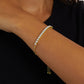 JSJOY 14k Gold or Sterling Silver Plated Cubic Zirconia Adjustable Tennis Bracelet 9.5" Holiday commemorative gifts