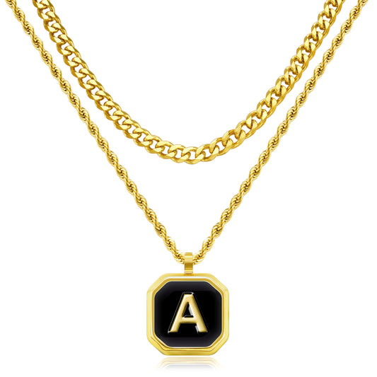 JSJOY Layered Initial Necklaces for Men