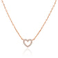 JSJOY 14K Gold Plated Cubic Zirconia Heart Necklace Gold Necklaces for Women