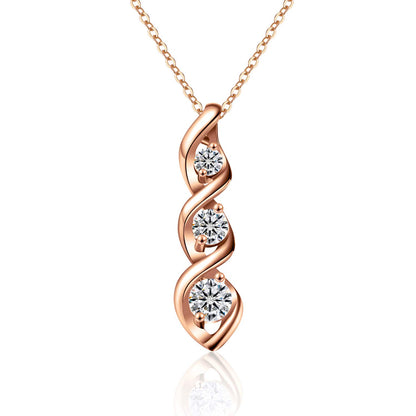 JSJOY 14K Gold Plated Cubic Zirconia Necklace,Dainty Infinity Simulated Diamond Pendant Necklace for Women Jewelry Gift