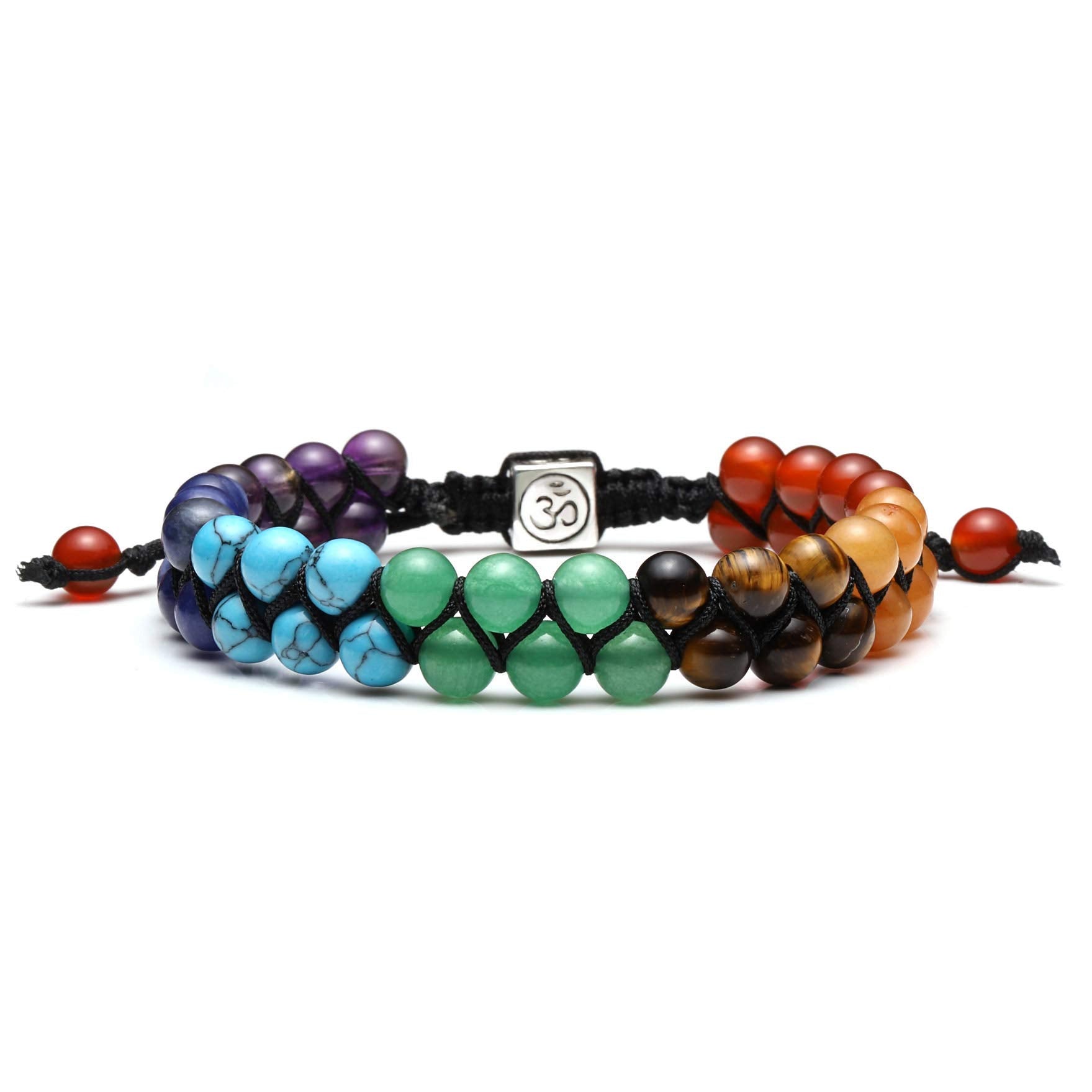 Colourful - 7 Chakra Bracelet - OM Charm